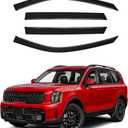 Canvcle Telluride Rain Guards - Window Visors for Kia Telluride 2020-2025 2026, Outside-Mount Tape-On Side Window Wind Deflectors for Telluride Accessories, Vent Visors Shades Rainproof 4PCS