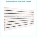 SSWBasics 4ft x 2ft Horizontal White Slatwall Panels Easy Organizer (24"H x 48"L) - Pack of 2 - Streamline Your Space with Effortless Retail Displays, Garage Wall Solutions, and Craft Storage