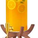 Glass Drink Dispenser,1.5 Gallon Beverage Dispenser with Stand,Lemonade Dispenser with Stainless Steel Faucet,Drink Dispensers for Parties, Bars and Home (Cross Stand)