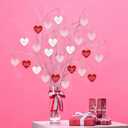 Harloon 48 Pieces Valentine's Day Conversation Hearts Ornaments 2.4inch Mini Love Letter Haning Decoration for Tree Pink Red White Romantic Notes Tag with String for Valentine Wedding Party Gift