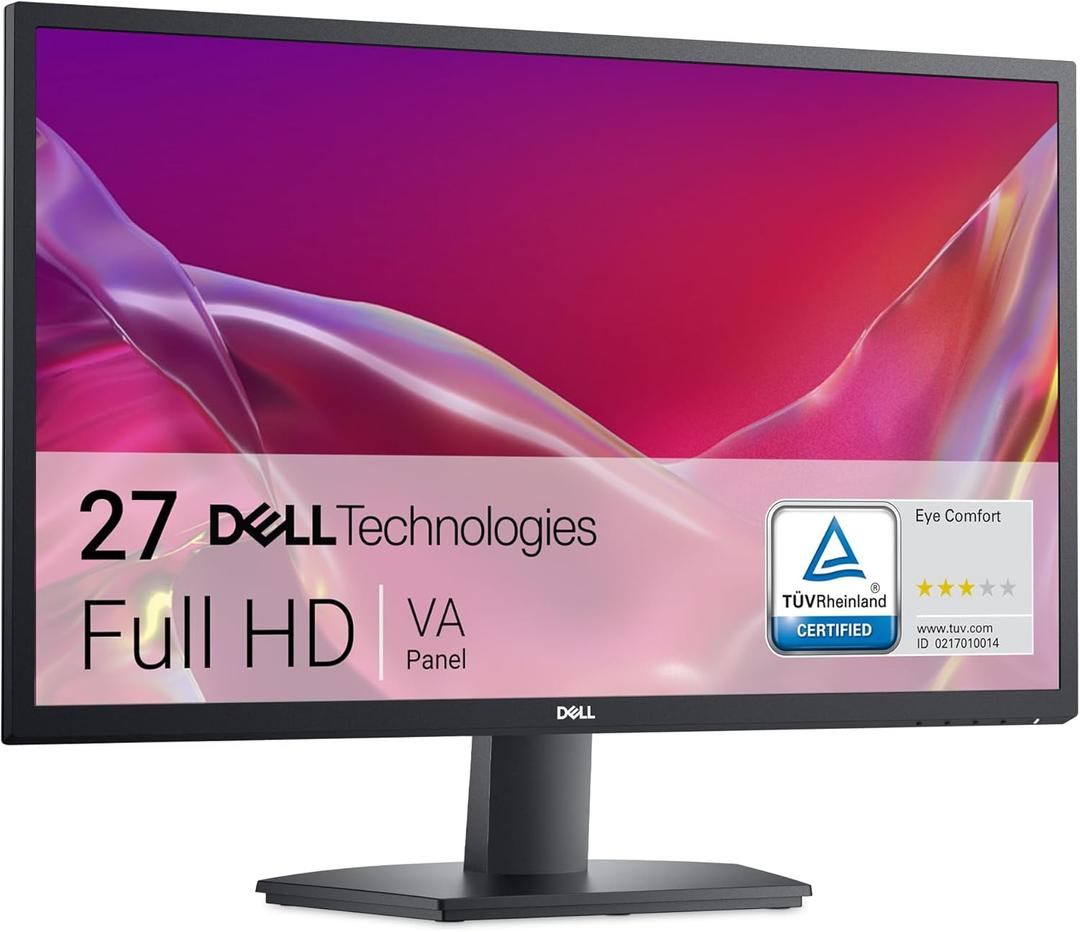 Dell 27 SE2725H Monitor - 27-Inch Full HD (1920x1080), VA Panel, Tilt Functionality, Certified by TV Rheinland for 3-Star Eye Comfort - Black