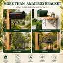 Wrought Iron Mailbox Bracket, Decorative Wall Mounted