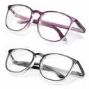 Alsenor Safety Glasses Anti Fog Goggles Protective Eyewear Blue Light Blocking Anti Dust UV Protection Glasses For Men Women (2 Pack (New Purple + Black))