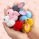 LEASEN 24 Pack Easter Egg Fillers with Plush Bunny Toys Inside, Easter Eggs Filled with Plush Toys Inside, Mini Bunny Stuffed for Easter Hunt, Easter Party Favor, Basket Stuffers Fillers