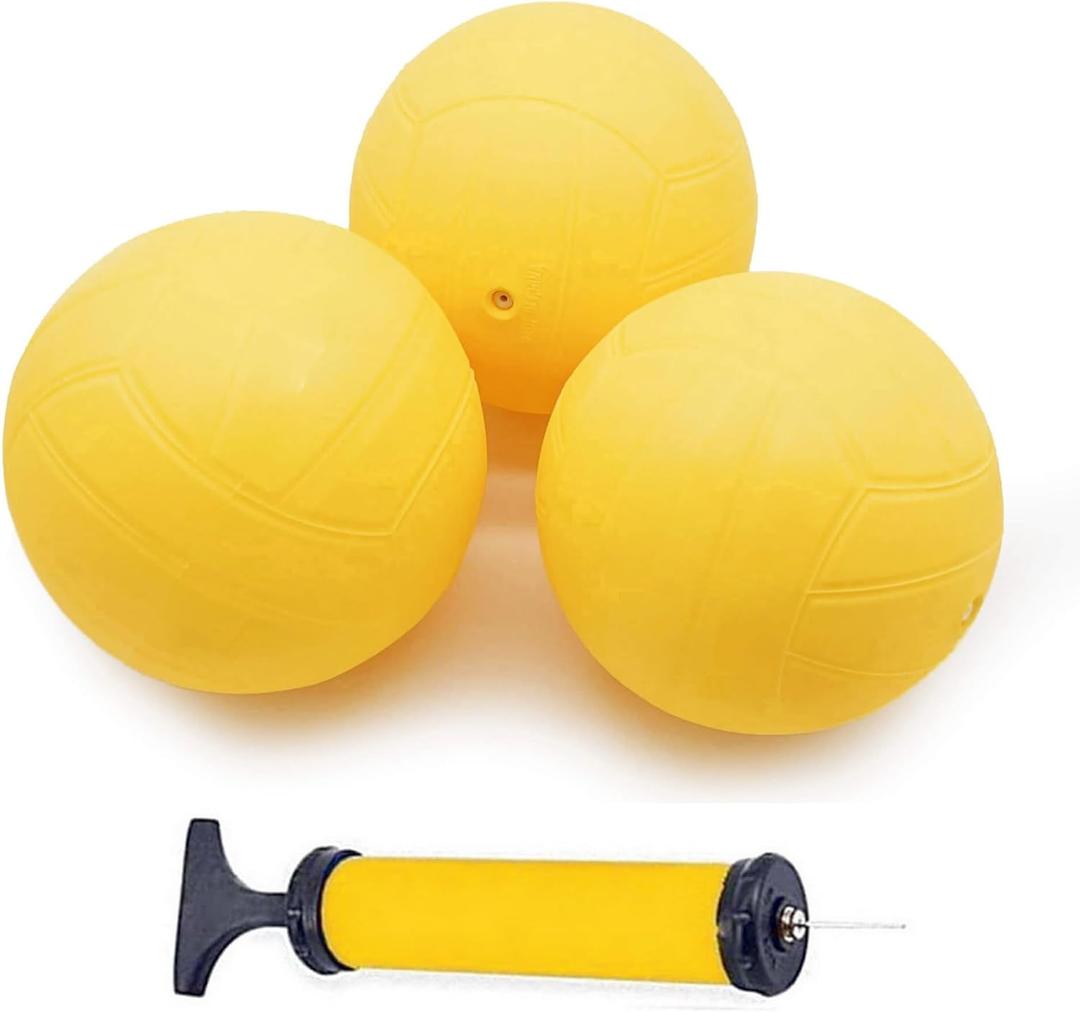Spike Roundnet Game Replacement Balls 3.5-inch with Air-Pump, Strong Bounce Ball, Pool Lawn Beach Mini Volleyball Balls