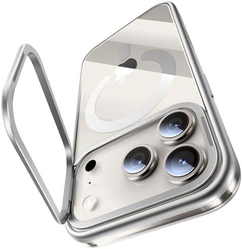 Peerock Lens Stand for iPhone 17 Pro Case (with Camera Control Button) Compatible with MagSafe, Military-Grade Drop Protection Magnetic Phone Case for iPhone 17 Pro Clear Cover, Silver