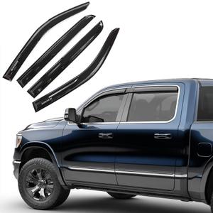 Rain Guards Side Window Visor Vent Outside Mount Fits for Ram 1500 2500 3500 Crew Cab 2019 2020 2021 2022 2023 2024 2025
