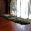 Genuine Sheepskin Rug New Zealand Fluffy Lambskin Rug, Natural Luxury Sheepskin Throw for Bedroom Living Room Children's Room - Premium Area Rug Chair Cover (26 Feet, Forest Green)