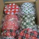 Yaomiao 12 Pack Christmas Cookie Tins with Lids for Gift Giving Small Xmas Tin Containers Round Metal Christmas Tins Empty Cookie Jar for Gift Giving Holiday Party Favors (Stylish Style)