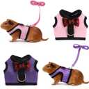 Guinea Pig Harness and Leash2packs Guinea Pig Clothes Baby Ferret Rats Hamster Soft Mesh Harness Leash for DecorationHamster Harness can be Adjusted to Any Size. (Pink + Purple)