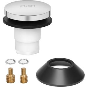 Tub Stopper Bathtub Drain Stopper Cover, Bathroom Tub Plug with 3/8 in. and 5/16 in. Thread Adapter, Compatible with K-1068204, Chrome Cover