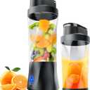 Personal Blender-for Shakes & Smoothies, 24oz. Vessel, Cordless, BPA Free, Leakproof-Lid & Sip Spout, USB-C Rechargeable - Travel Blender, 6 Sharp Blade, Deep Black