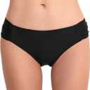 Women's Bathing Suit Bottoms Full Coverage Ruched Bikini Tankini Bottom Swimsuit Brief (Medium, Black2)