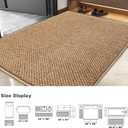 Yancorp Front Door Mat 24"x 35" Faux Jute Indoor Entrance Doormat Outdoor Welcome Mat Entry Entryway Rugs Inside Outside Door Mats for Home Entrance Durable Non Slip Dirt Trapper Duty-Tan