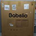 Babelio Baby Gate with Adjustable Cat Door,29-43" Auto Close Durable Pet door for Stairs,Doorways and House,Pressure Mounted,Easy Install,Effortless Walk Thru,White