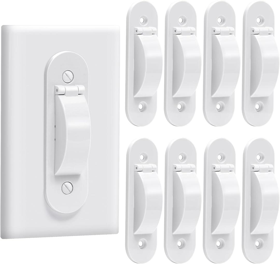 Wall Switch Guard, Child Proof Light Switch Cover Guard | Toggle Style | Light Switch Protection | Keep Toggle Switch in On or Off Position | 8 Pack, White
