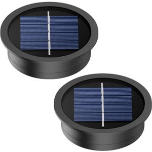 X-PREK 2 Pack Replacement Solar Light Parts(Top Size 2.76 inches, Bottom Size 2.36 inches),7 Lumens Warm White LED Light Bulbs Waterproof Solar Light Replacement Top