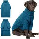 ASENKU XL Dog Sweater, Dog Sweaters for Extra Large Dogs,Pet Sweatshirt Apparel Turtleneck Pullover Winter Pitbull, Labrador Retriever(Teal Blue, X-Large)