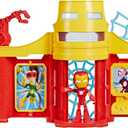Spidey and his Amazing Friends Stark Tower Playset, Includes 4-Inch Iron Man Action Figure, Marvel Super Hero Toys for Kids 3 and Up