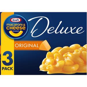 Kraft Deluxe Cheddar Macaroni and Cheese Meal (14 oz Boxes, Pack of 3)Best By 07/30/26