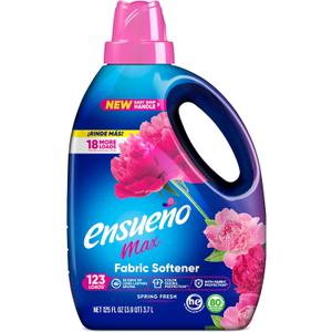 Ensueo Max Liquid Fabric Softener - Spring Fresh Scent - 125 fl oz - Color-Safe Fabric Softener Liquid - Softens 123 Loads - Reduces Wrinkles & Static