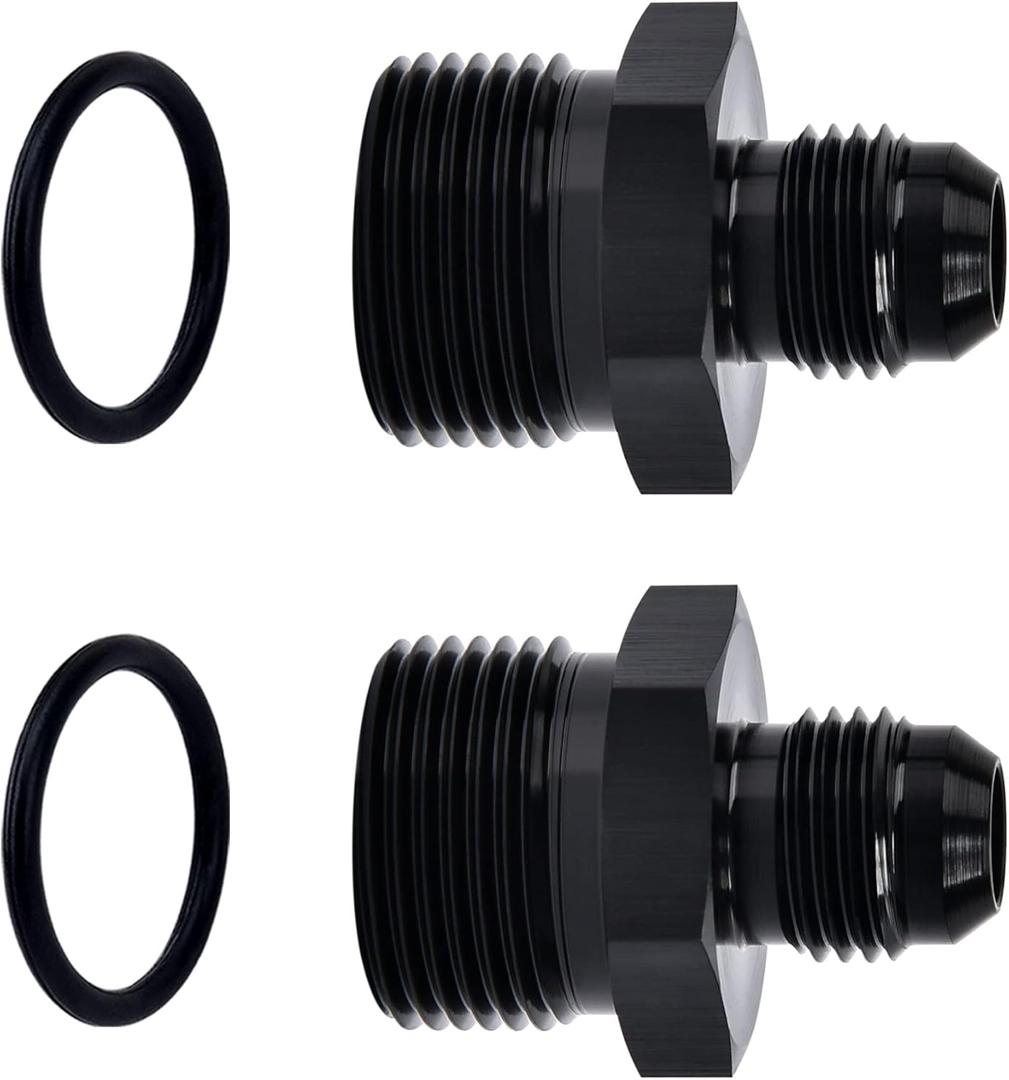 EVIL ENERGY 6AN Male Flare to M22 x 1.5mm Male Metric Fitting Adapter Aluminium Alloy 2PCS