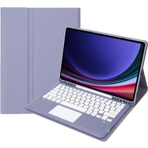 AnMengXinLing Keyboard Case for Galaxy Tab S9 FE 5G 10.9 Inch/Galaxy Tab S9 11 Inch 2023, Detachable Touchpad Keyboard with S Pen Holder Cover for Galaxy Tab S9FE/S9 2023 Tablet (Purple)