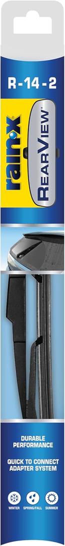 Rain-X 850214 RearView Wiper Blade 14", OEM Replacement Rear Windshield Wiper, Interchangeable Adapter for Easy Installation, All-Weather & All-Season Performance, Composite