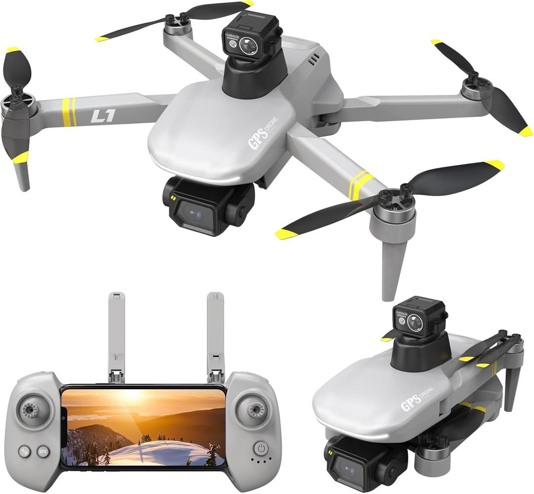 Drones with Camera for Adults 4K, 3 Axis Gimbal Drone with Obstacle Avoidance, Drone for Adults, 2.4Miles, 56Minutes, GPS Auto Return, Follow Me/Car, Time-lapse