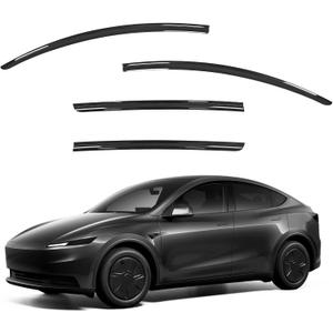 Window Visors Rain Guards Compatible with Tesla Model Y 2020-2026
Out-Channel Tape-On, Shatterproof Side Window Wind Deflectors, Extra Durable Vent Shades Accessories, Black PC material-4PCS