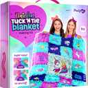 Pretty Me Unicorn Tuck N' Tie Fleece Blanket Kit - DIY Crafts for Girls Ages 6+ Year Old - Best Arts & Craft Girl Gifts Ideas - No Sew Blanket Making Kit - Kids Gift Toys Kits