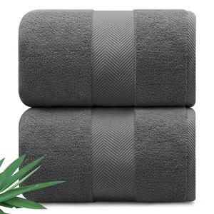 Alusa Home Ultra Soft & Plush Viscose from Bamboo Bath Sheets - 700 GSM Pack of 2 - Extra Large 70x35 in - Super Absorbent & Quick Drying (Granite Grey)