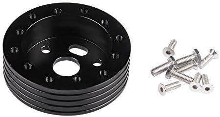 RULLINE 1" Steering Wheel Hub Adapter Conversion Spacer 6 Hole to 3 Hole Steering Wheel Adapter Boss Kit Black