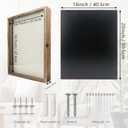 GraduationMall 16x20 Shadow Box Frame Solid Wood Glass Door Display Case with Linen Back and 6 Stick Pins,1.5 inches Interior Depth,Ideal for Memorabilia Pictures Flowers Medals Tickets