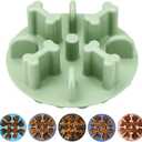 Soft Silicone Anti-Choking Puzzle Dog Bowl Insert - Anti-Slip Slow Down Eating Feeder for Regular Elevated Dog Bowls (Medium, Green)