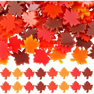 Soulchen 100 Pcs Mini Thanksgiving Leaves Figurines Fall Resin Maple Leaf for Crafts Fall Decorations Miniatures Tiny Maple Leaves Decor for DIY Fairy Garden Micro Landscaping Autumn Party Decorations