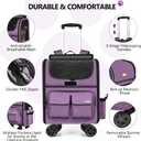 MGB Rolling Cat Carrier with Wheels, Pet Carrier, Purple (Not for Airline)