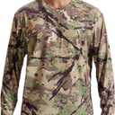 Tongcamo Camo Hunting Shirts for Men Long Sleeves Crewneck Quick Dry UPF 50+ Hiking Fishing Shirt, Large