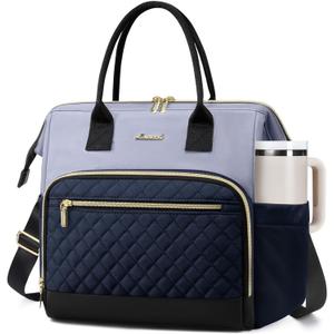 LOVEVOOK Lunch Bag Women, Insulated Adult Lunch Box for Women Work, Wide Opening Leakproof Cooler Tote Bag for Office Campus Picnic Beach with Shoulder Strap, Loncheras Para Mujer with Cup Holder