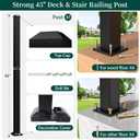 2in x 2in x 45in Aluminum Railing Post with Drill Bit & 2 Screw Types