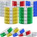 100 Pcs Plastic Holographic Party Wristbands, Waterproof Colored Vinyl for Events, Parties, Festivals and Concerts (Multiple Colors)