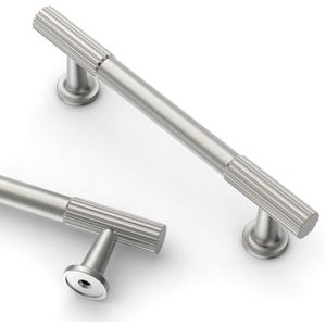 Asidrama 10 Pack 3.75 Inch (96mm) Brushed Satin Nickel Cabinet pulls Kitchen Cabinet Handles, Cabinet Pulls Kitchen Cabinet Hardware for Cupboard Drawer Pulls