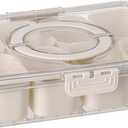 Divided Serving Tray with Lid and Handle Snack Platters Bento Boxes for Lunch Containers Storage Boxes Portable Candy Organizer for Fruits or Vegetables(White)