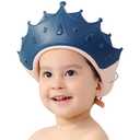 FUNUPUP Baby Shower Cap for Kids, Adjustable Toddler Hair Washing Shield Bathing Cap Baby Shower Visor Shampoo Cap (Crown, Blue)