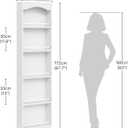 YATINEY Tall Narrow Shoe Rack, Vertical Behind Door Shoe Organizer, White | Wooden Skinny Shoe Shelf with Open Storage for Small Spaces, 6-tier Shoe Storage for Standing Shoes, Space Saving
