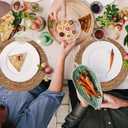 GENMOUS Woven Placemats Set of 6, 13" Round Placemats Natural Water Hyacinth Boho Placemats, Farmhouse Rattan Chargers for Dinner Plates,Rustic Braided Wicker Table Mats for Dining Table,Home,Wedding