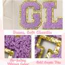 2 x 6Pcs Self Adhesive Chenille Letter Patches Preppy 2inch A-Z Varsity Letter Patches Sew On Embroidered Repair Patch for Clothes Hats Bags Letter Stickers for Laptop Fridge DIY Gift (Purple L)