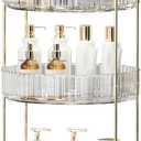 360 Rotating Makeup Organizer, Large-Capacity Skincare Make Up Storage 3 Tier Perfume Organizers Cosmetic Dresser Organizer with Makeup Brush Holder, Fits Bedroom, Bathroom, Vanity Shelf Countertop (Transparent)