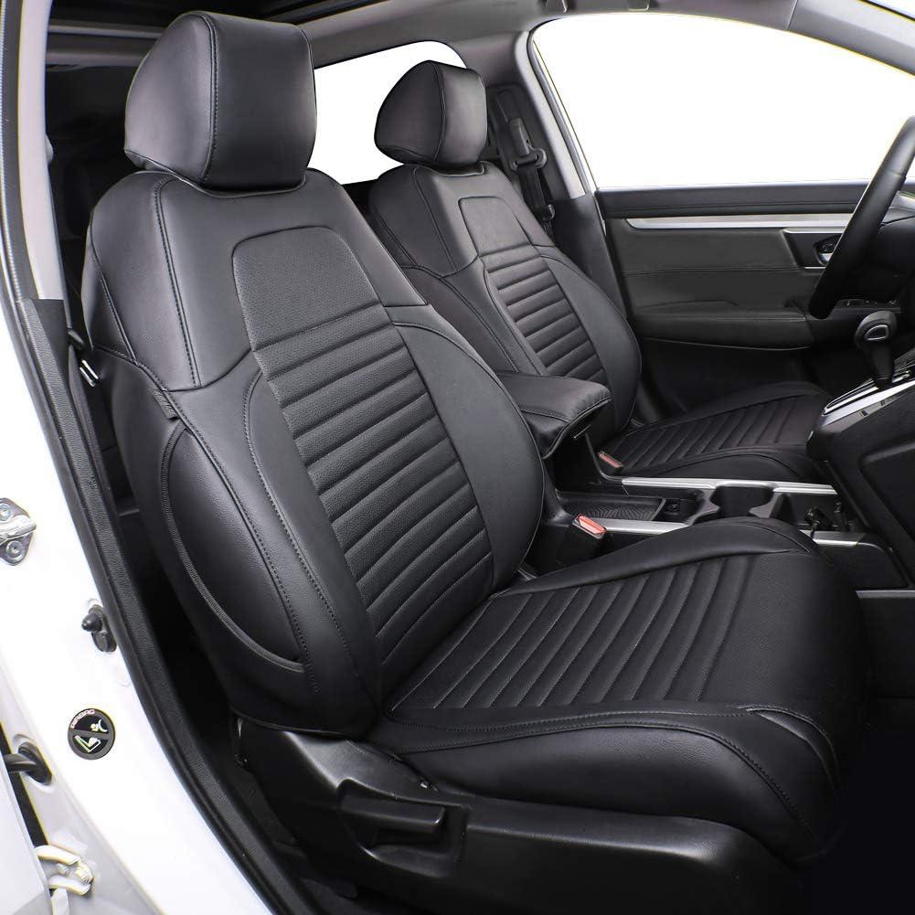 EKR CRV Seat Covers Custom Fit for Honda CRV 2017 2018 2019 2020 2021 2022,Leather Car Seat Cover Full Set for Trucks SUV,Waterproof Car Seat Cushion,Faux Leather (Black)