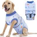 FUAMEY Recovery Suit for Dogs After Surgery,Soft Breathable Dog Bodysuit E-Collar & Cone Alternative Surgical Suit,Male Female Dog Neuter Spay Suits Anti Licking Wounds Onesie Blue Boat XL (XL (Back:20.1-24.8'', Weight:42-75 LB))